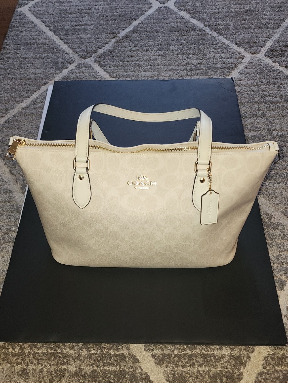 Coach Gallery  Signature Tote with Gold Hardware